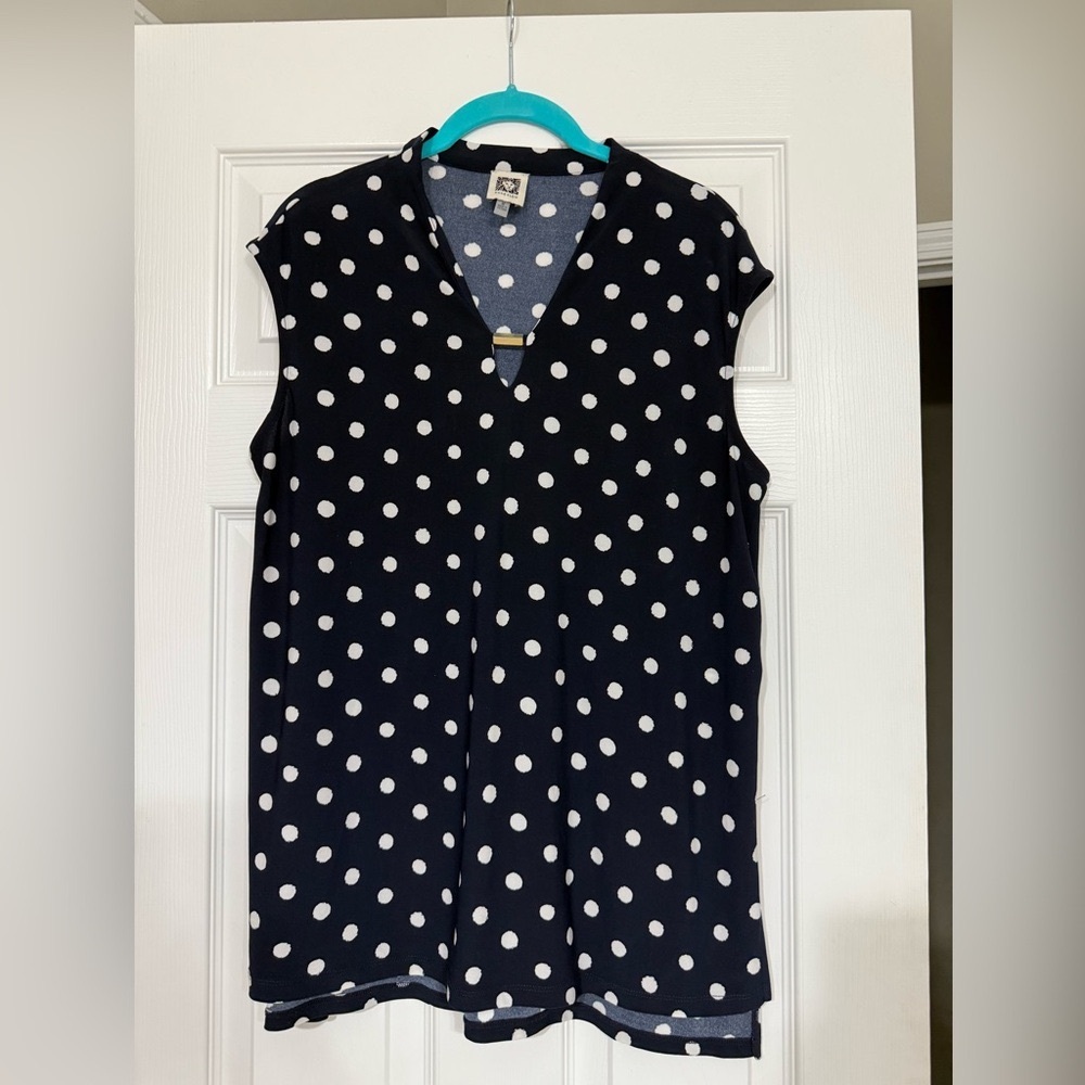 Black Polka Dot Sleeveless Top
